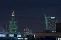 The Palace of Culture and Science in Warsaw at Night. Royalty Free Stock Photo