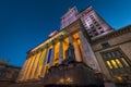 Palace of Culture in Warsaw at night time Royalty Free Stock Photo