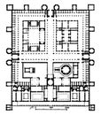 Palace of Diocletian, Plan, Dioklecijanova palaca in Croatian, vintage engraving