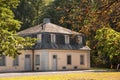 The palace of Falkenlust. The Falkenlust palaces is a historical building complex in BrÃÂ¼hl, North Rhine-Westphalia Royalty Free Stock Photo