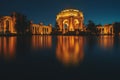 The Palace of Fine Arts in the Marina District of San Francisco, California, Twilight time Royalty Free Stock Photo