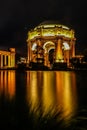 Palace of Fine Arts in San Francisco, California at night Royalty Free Stock Photo