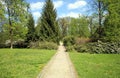 Palace garden in the spring. Velke Losiny, Czech Republic.