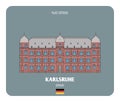 Palace Gottesaue in Karlsruhe, Germany. Architectural symbols of European cities