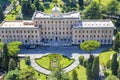 Palace of Governorate of Vatican City State, inside Vatican City surrounded by Vatican Gardens viewed from top of dome of basilica Royalty Free Stock Photo