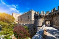 The Palace of the Grand Master of the Knights of Rhodes, Greece. Famous Knights Grand Master Palace also known as Castello in Royalty Free Stock Photo