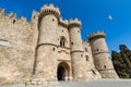 The Palace of the Grand Master of the Knights of Rhodes, Greece. Famous Knights Grand Master Palace also known as Castello in Royalty Free Stock Photo