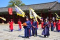 Palace guards inspection ceremony taking place at Gyeongbokgung Palace in Seoul