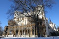 Palace Hluboka with terrace during winter