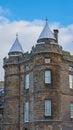 Palace of Holyroodhouse under heavy snow in Edinburgh, Scotland, February 2021