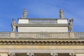 Palace on the Isle, Baths Palace, classicist palace in Warsaw Royal Baths Park, statues on the top, Warsaw, Poland