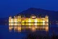 The palace Jal Mahal at night