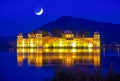 The palace Jal Mahal at night Royalty Free Stock Photo