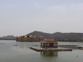 The palace Jal Mahal. Jal Mahal was built during the 18 th century in the middle of Man Sager Lake. Jaipur, Rajasthan, India Royalty Free Stock Photo