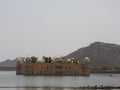 The palace Jal Mahal. Jal Mahal was built during the 18 th century in the middle of Man Sager Lake. Jaipur, Rajasthan, India Royalty Free Stock Photo