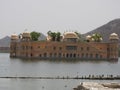 The palace Jal Mahal. Jal Mahal was built during the 18 th century in the middle of Man Sager Lake. Jaipur, Rajasthan, India Royalty Free Stock Photo