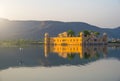 The Palace Jal Mahal Water Palace in the middle of Man Sager Lake at sunrise, Jaipur, India, Asia Royalty Free Stock Photo