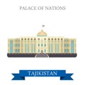 Palace of Nations Dushanbe Tajikistan vector flat attraction