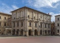 Palace of Nobili-Tarugi and Well of the Griffins and Lions in Montepulciano Royalty Free Stock Photo