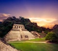 The Palace observation tower in Palenque, Maya city in Chiapas, Mexico Royalty Free Stock Photo