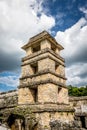 Palace observatory tower at mayan ruins of Palenque - Chiapas, Mexico Royalty Free Stock Photo