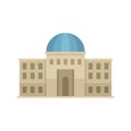 Palace parliament icon flat isolated vector