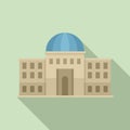 Palace parliament icon, flat style