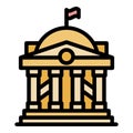 Palace parliament icon color outline vector