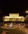 The Palace of the Parliament at night, Bucharest, Romania Royalty Free Stock Photo