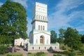 Palace pavilion `White tower` a Sunny day in July. Alexander Park of Tsarskoye Selo Royalty Free Stock Photo
