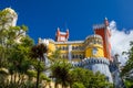 Palace of Pena in Sintra. Lisbon, Portugal. Travel Europe, holidays in Portugal. Panoramic View Of Pena Palace, Sintra, Portugal. Royalty Free Stock Photo