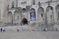 Avignon, 10th september: Palais des Papes or Palace of Popes building Courtyard from Avignon Popes Site in Provence France