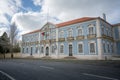 Palace of Queluz facade with portuguese flag - Queluz, Portugal Royalty Free Stock Photo