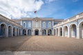 Palace of Queluz facade with portuguese flag - Queluz, Portugal Royalty Free Stock Photo