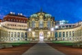 Zwinger at night in Dresden, Germany Royalty Free Stock Photo