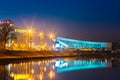 Palace Of Sports In Minsk At Night Scene Street