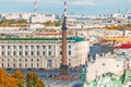 Palace square aerial view in St. Petersburg, Russia. Royalty Free Stock Photo