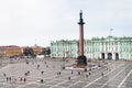 Palace Square with Alexander Column and Admiralty Royalty Free Stock Photo