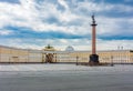 Palace square with Alexander column and General Staff building, Saint Petersburg, Russia Royalty Free Stock Photo