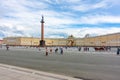 Palace square with Alexander column and General Staff building, Saint Petersburg, Russia Royalty Free Stock Photo