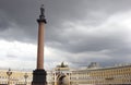 Palace Square and the Alexander Column in St. Petersburg Royalty Free Stock Photo