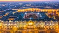 Palace square and Alexander Column and Winter palace at morning in St. Petersburg, Aerial view in St. Petersburg, Russia