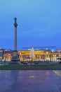 Palace Square and Anniversary column. Stuttgart, Baden-Wurttemberg, Germany