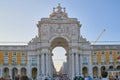 Pompous arch at Commerce square in Lisbon Portugal