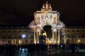 Palace Square or Commerce Square at night. Lisbon. Portugal Royalty Free Stock Photo