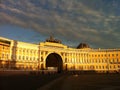Palace Square(Dvortsovaya Ploshchad) in a white night Royalty Free Stock Photo