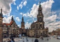 Palace square and Hofkirche - Dresden, Germany Royalty Free Stock Photo