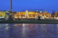 Palace Square in January in evening. Stuttgart, Baden-Wurttemberg, Germany