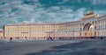 Palace Square, view of the General Staff building with arch, architect Carl Rossi, 1819, landmark