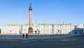 Palace Square with Winter Palace in spring morning Royalty Free Stock Photo